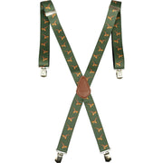 Tirantes para pantalones con diseño de faisán, 4 clips, 5 cm de ancho, longitud ajustable 70-115 cm