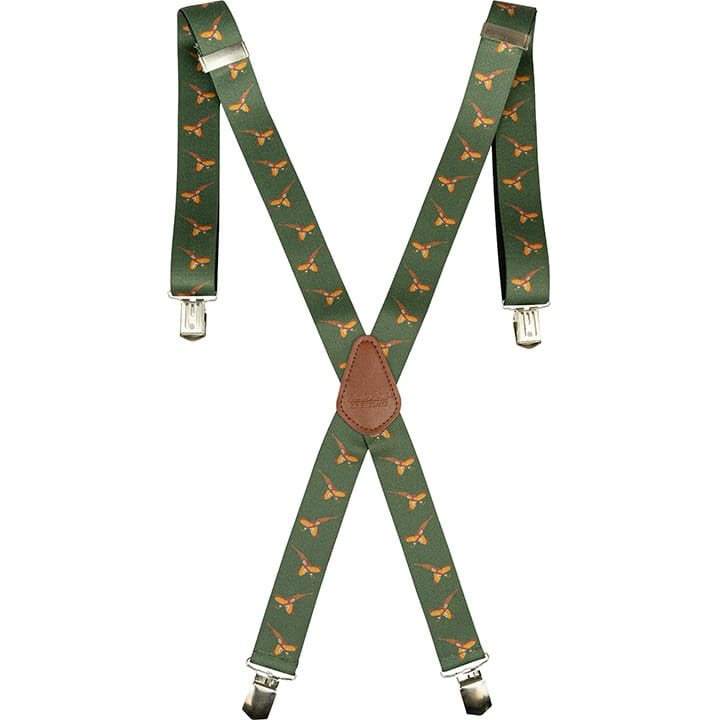 Tirantes para pantalones con diseño de faisán, 4 clips, 5 cm de ancho, longitud ajustable 70-115 cm
