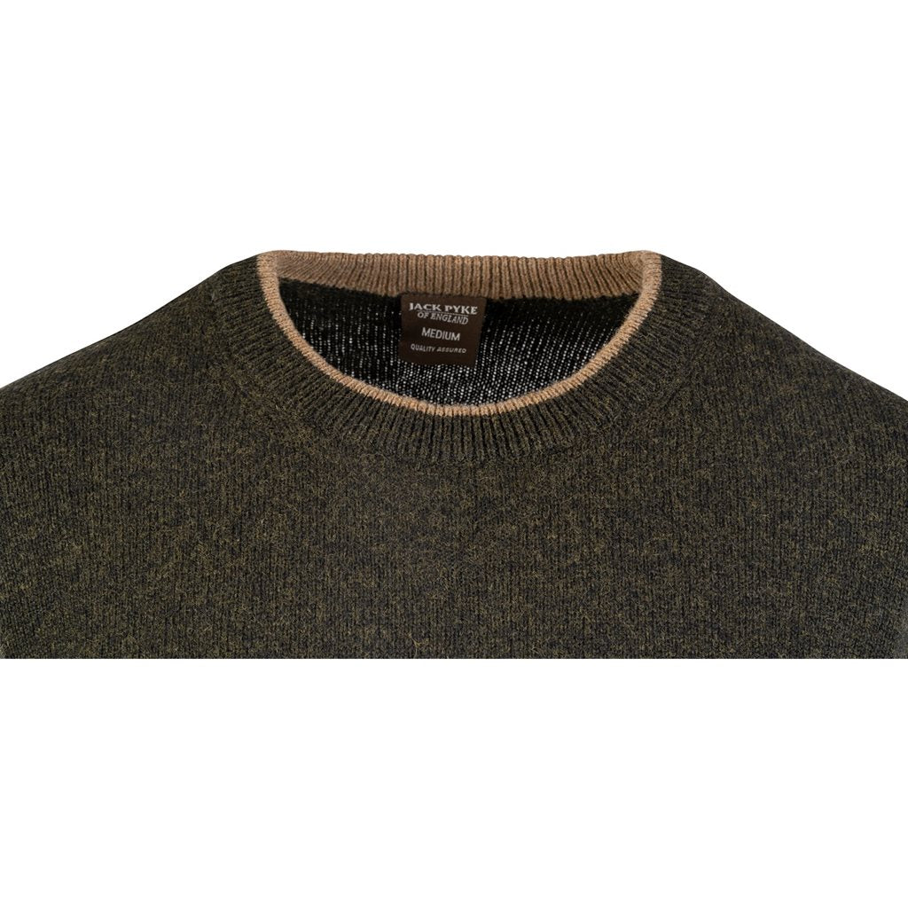 Jersey ASHCOMBE de lana de cordero en color verde
