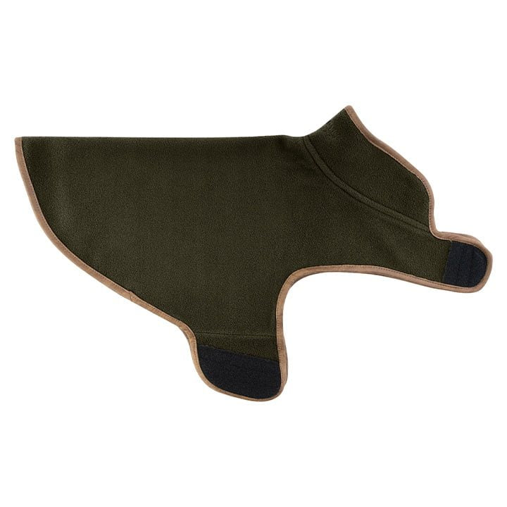 Chaleco térmico para perro FEECE en verde oscuro, fijación con velcro