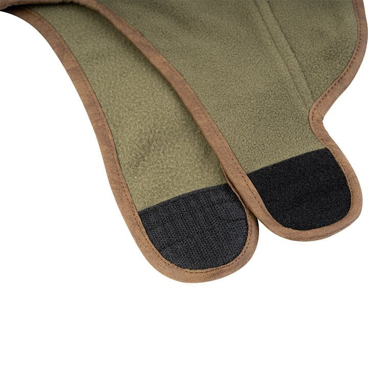 Chaleco para perro FEECE verde fijado con velcro en cuello y pecho
