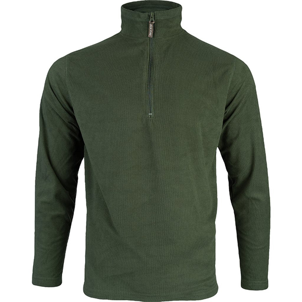 Sudadera fleece ligera Jack Pyke verde con cremallera y cordón en la cintura