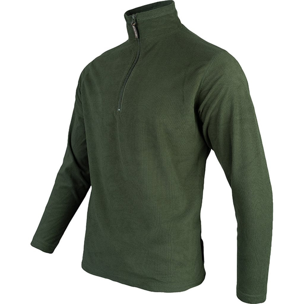 Sudadera fleece ligera Jack Pyke verde con cremallera y cordón en la cintura