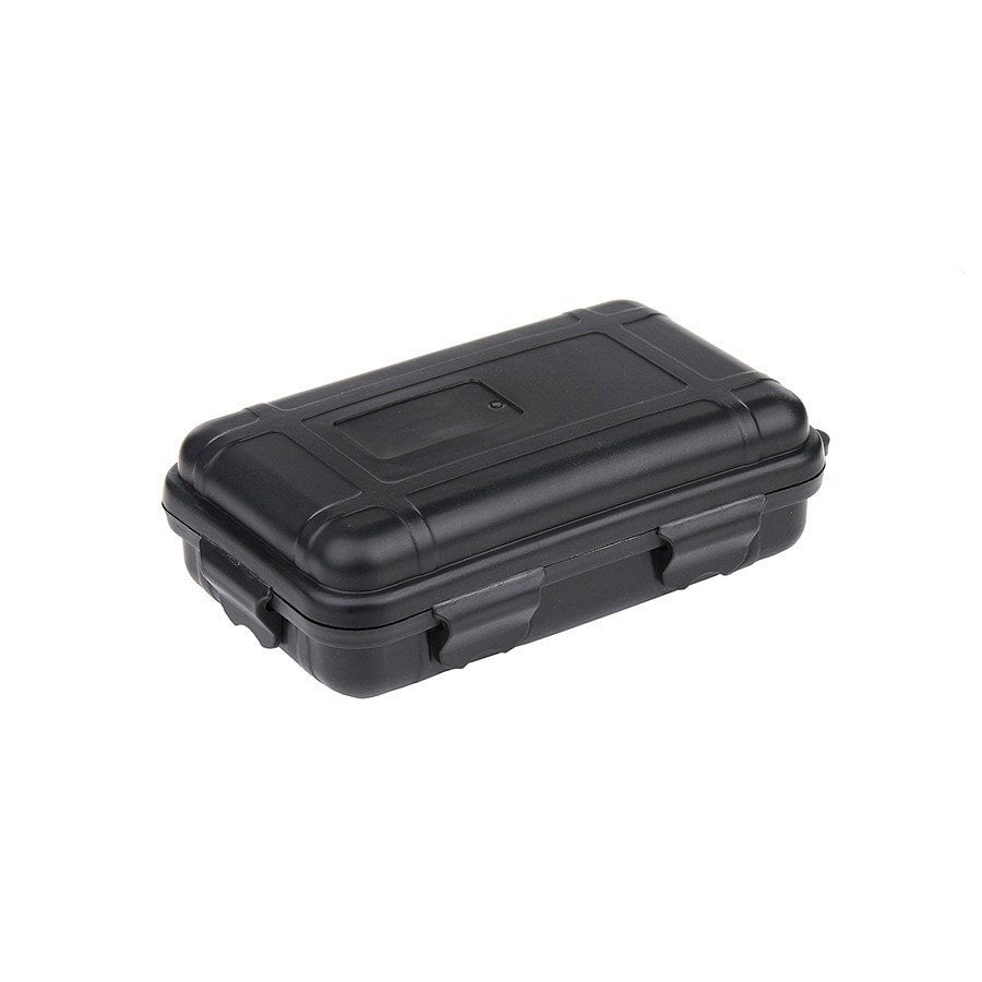 Caja pequeña de plástico impermeable y acolchada, color negro, para proteger equipo y accesorios