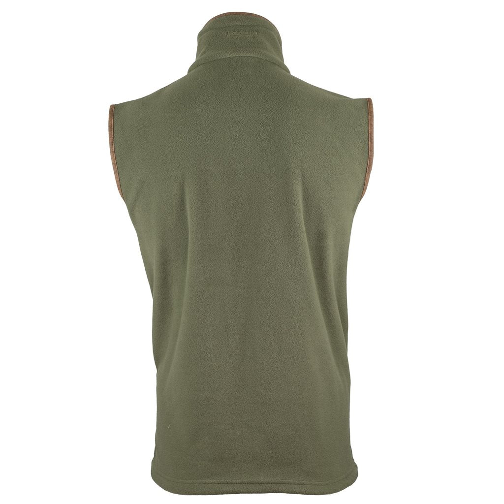 Chaleco COUNTRYMAN verde de fleece térmico 300 g con ribete de nubuck y cremalleras