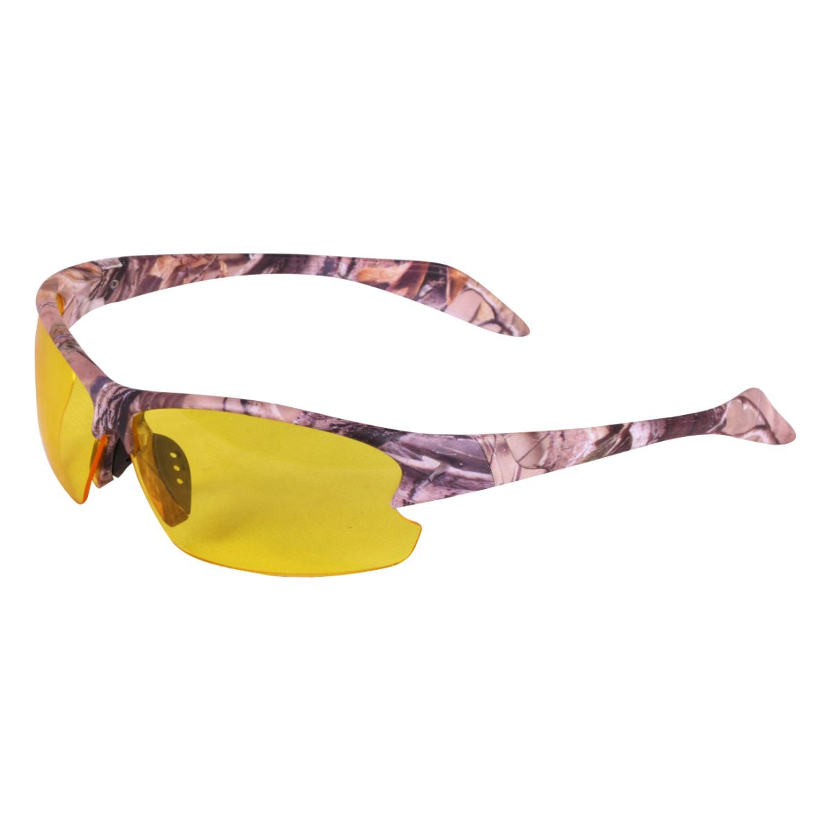Gafas de tiro Forest Camo marrón con dos lentes y funda