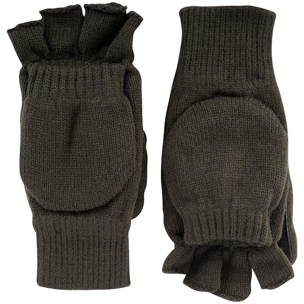 Guantes sin dedos SHOOTERS verdes con 3M Thinsulate y palma reforzada de ante