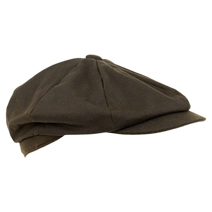 Gorra Baker Boy con visera, exterior de algodón encerado y forro tartán