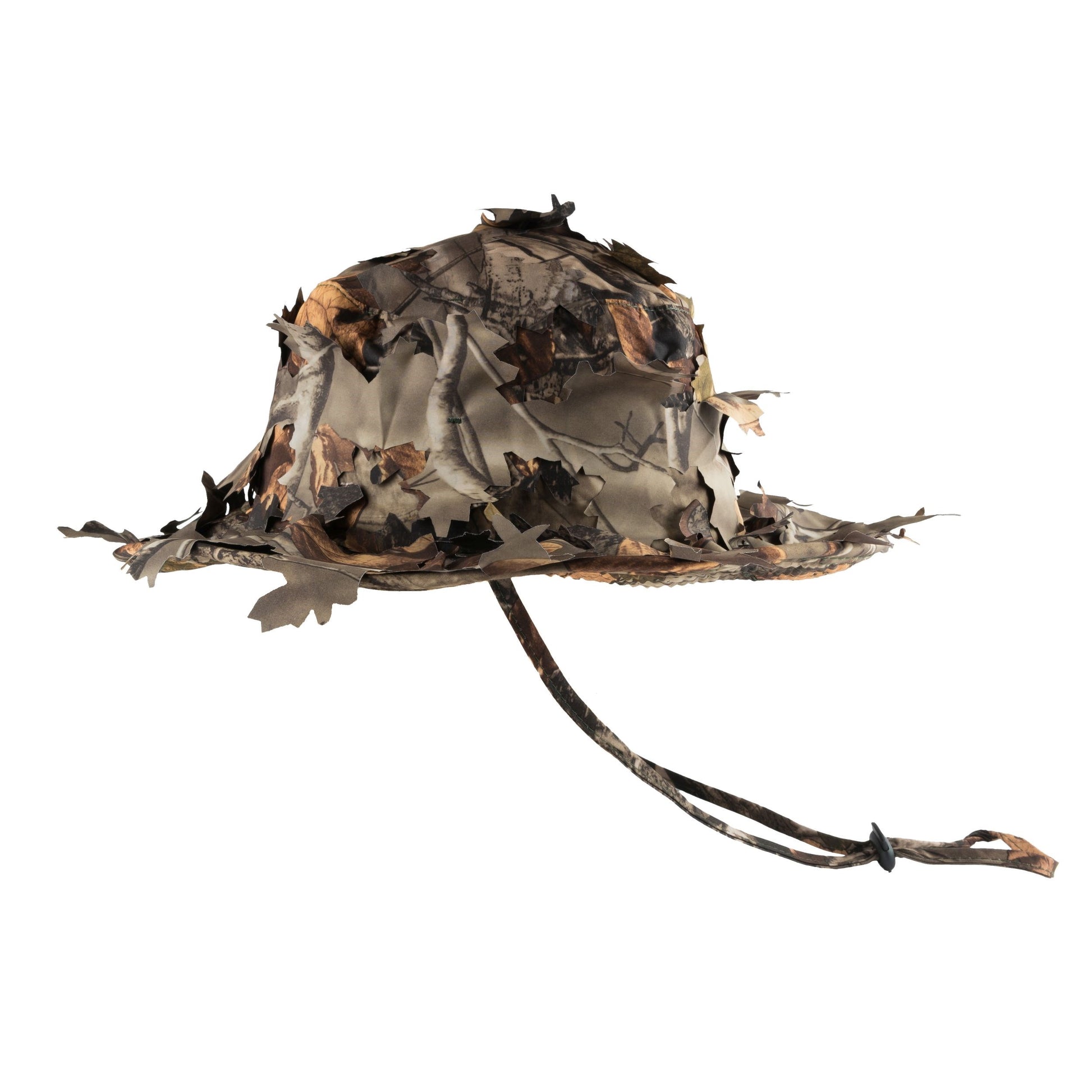 Sombrero 3D con hojas en estampado forestal, correa ajustable, 100% poliéster