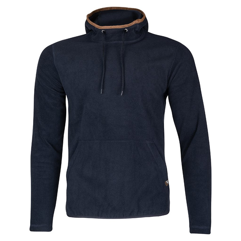 Sudadera con capucha COUNTRY azul marino, felpa 250 g/m2, bolsillo canguro y ribete nubuck