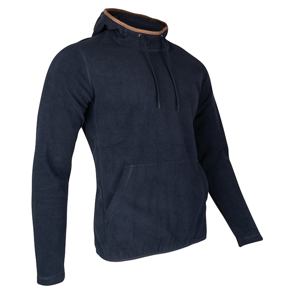 Sudadera con capucha COUNTRY azul marino, felpa 250 g/m2, bolsillo canguro y ribete nubuck