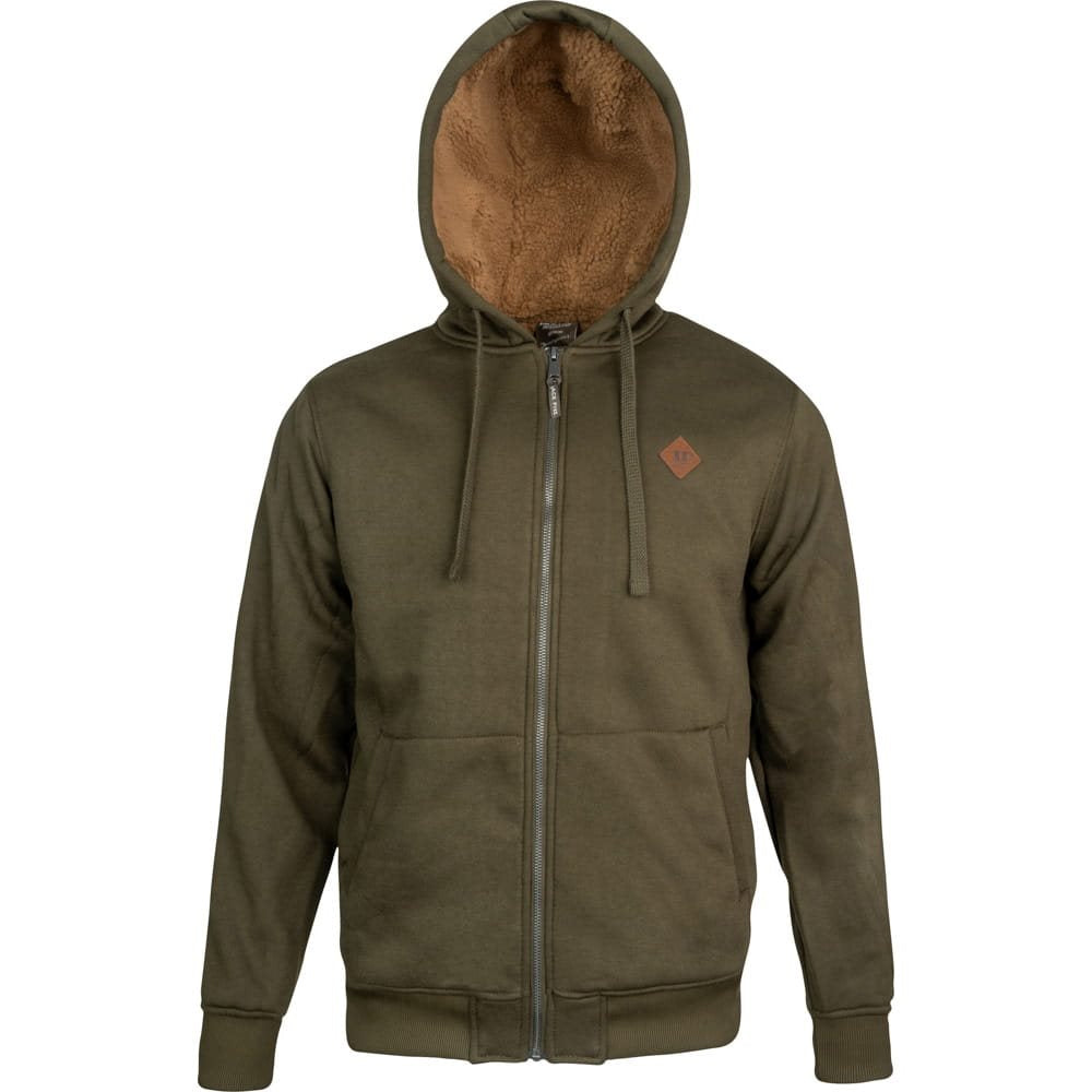 Sudadera con capucha JACK PYKE Yakka verde con forro sherpa y cremallera