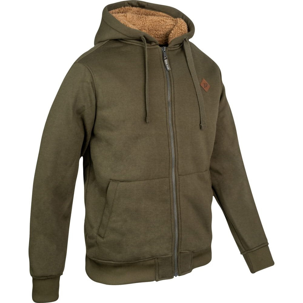 Sudadera con capucha JACK PYKE Yakka verde con forro sherpa y cremallera