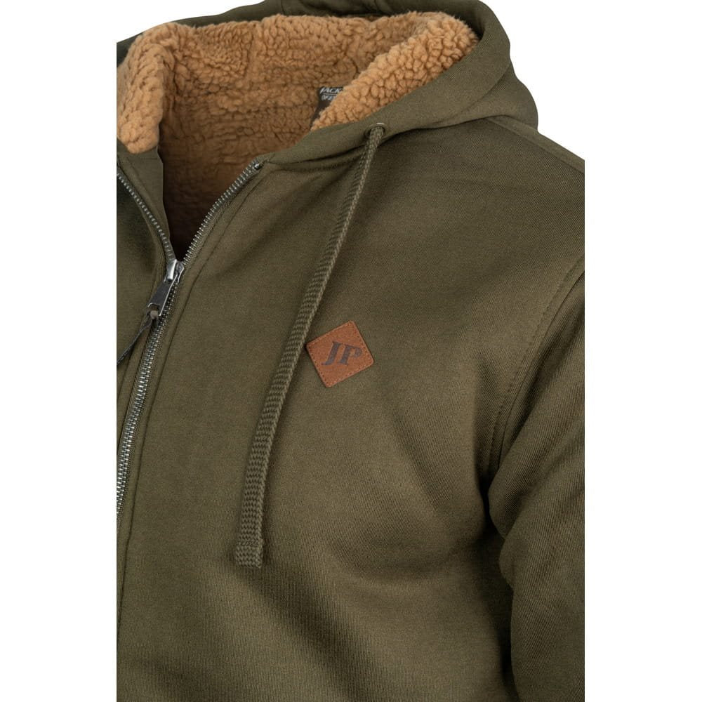 Sudadera con capucha JACK PYKE Yakka verde con forro sherpa y cremallera