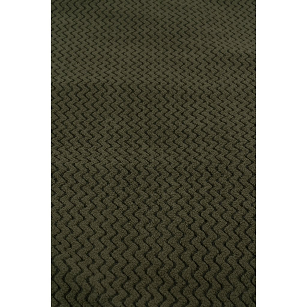 Sudadera fleece verde ligera con cremallera y tres bolsillos, 100% poliester