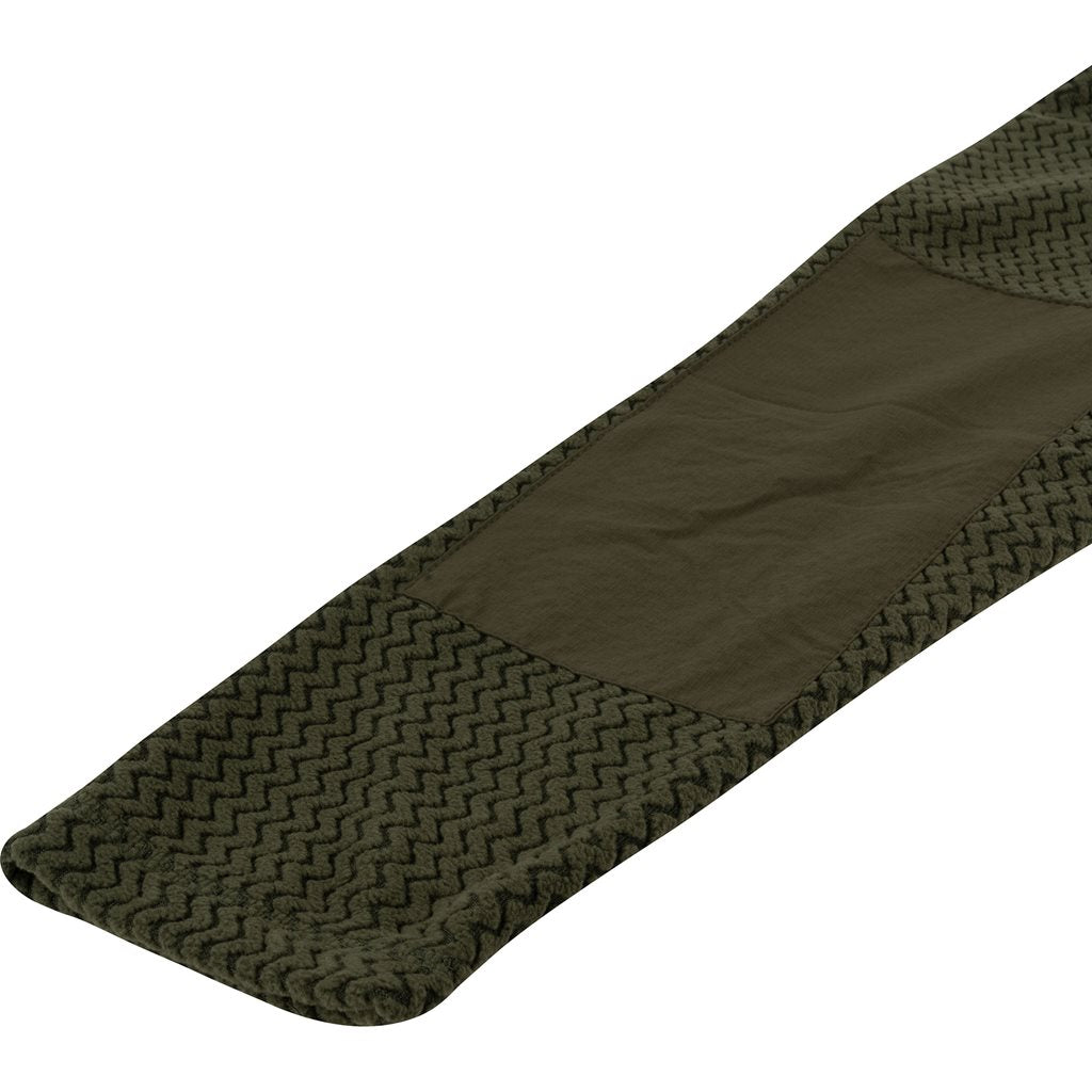 Sudadera fleece verde ligera con cremallera y tres bolsillos, 100% poliester