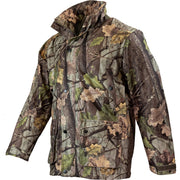 Chaqueta Hunter con membrana impermeable y transpirable en camuflaje, diseñada para caza y actividades outdoor.