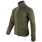Sudadera WEARDALE verde Jack Pyke en fleece con paneles softshell, cremallera y tres bolsillos