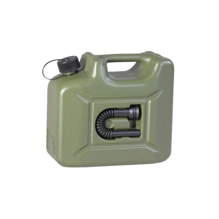 Bidón de combustible plástico 10 litros verde con embudo
