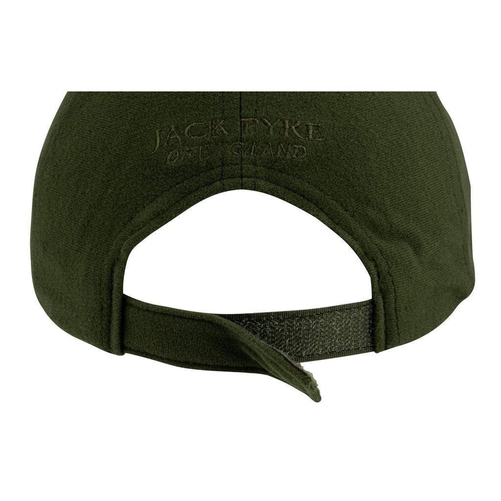 Gorra infantil de béisbol verde con visera y cinta plástica ajustable en la parte trasera
