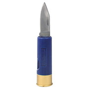 Navaja plegable azul en forma de cartucho con hoja de acero inoxidable de 4 cm