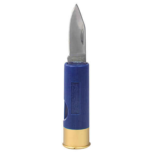 Navaja plegable azul en forma de cartucho con hoja de acero inoxidable de 4 cm