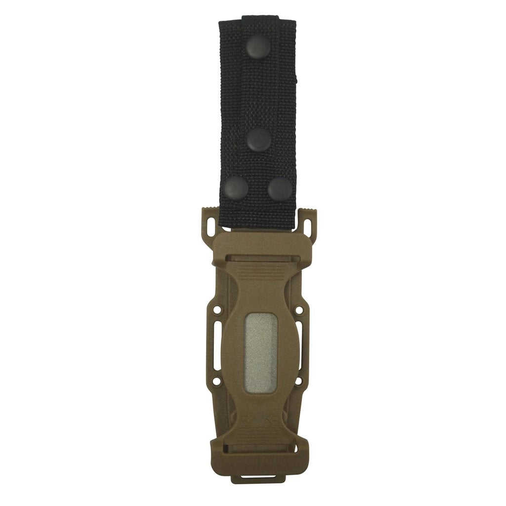 Cuchillo de hoja fija ADVENTURE BUSHCRAFT con funda de plástico, křesadlo integrado y silbato de emergencia
