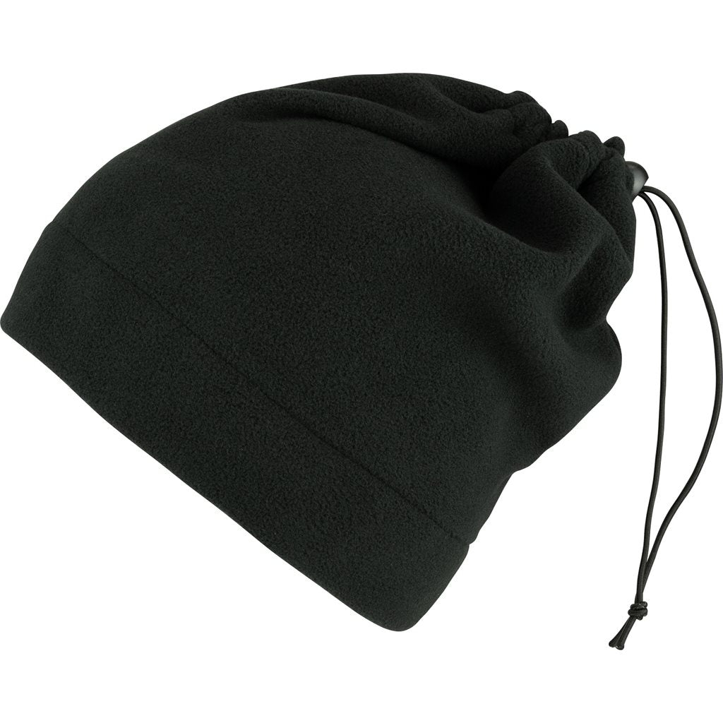 Braga de cuello FLEECE negra con ajuste por cordón