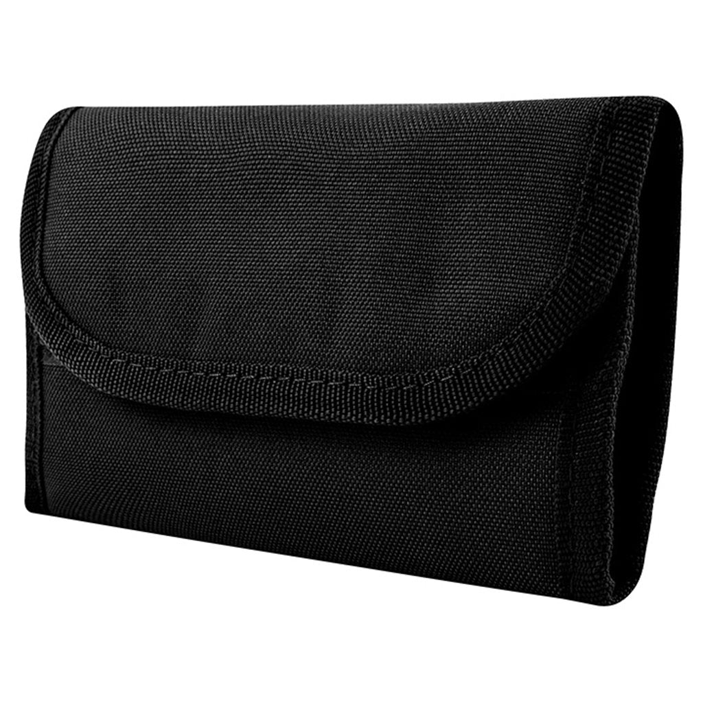 Funda porta cartuchos negra para 16 cartuchos con 16 gomas interiores y pasadores para cinturón