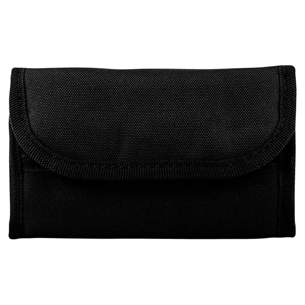 Funda porta cartuchos negra para 16 cartuchos con 16 gomas interiores y pasadores para cinturón