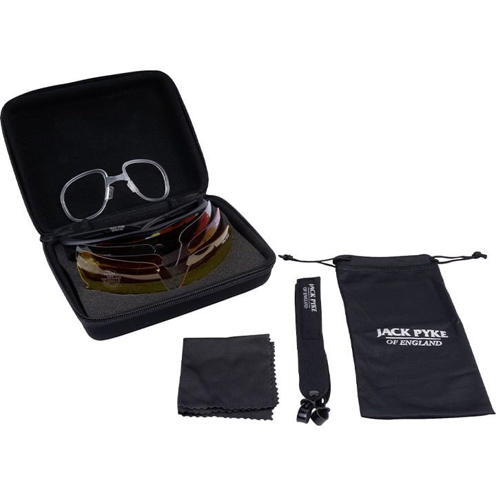 Gafas deportivas GP con 4 lentes intercambiables, proteccion UV400, estuche y correa neopreno