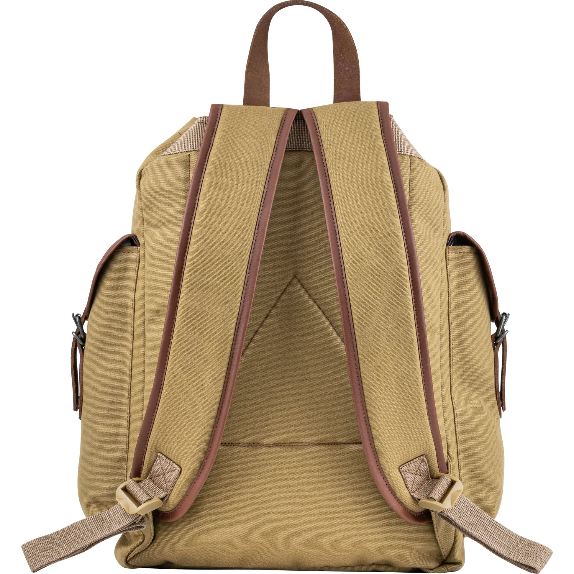 Mochila TRIP de lona marrón con detalles de cuero, 20 L