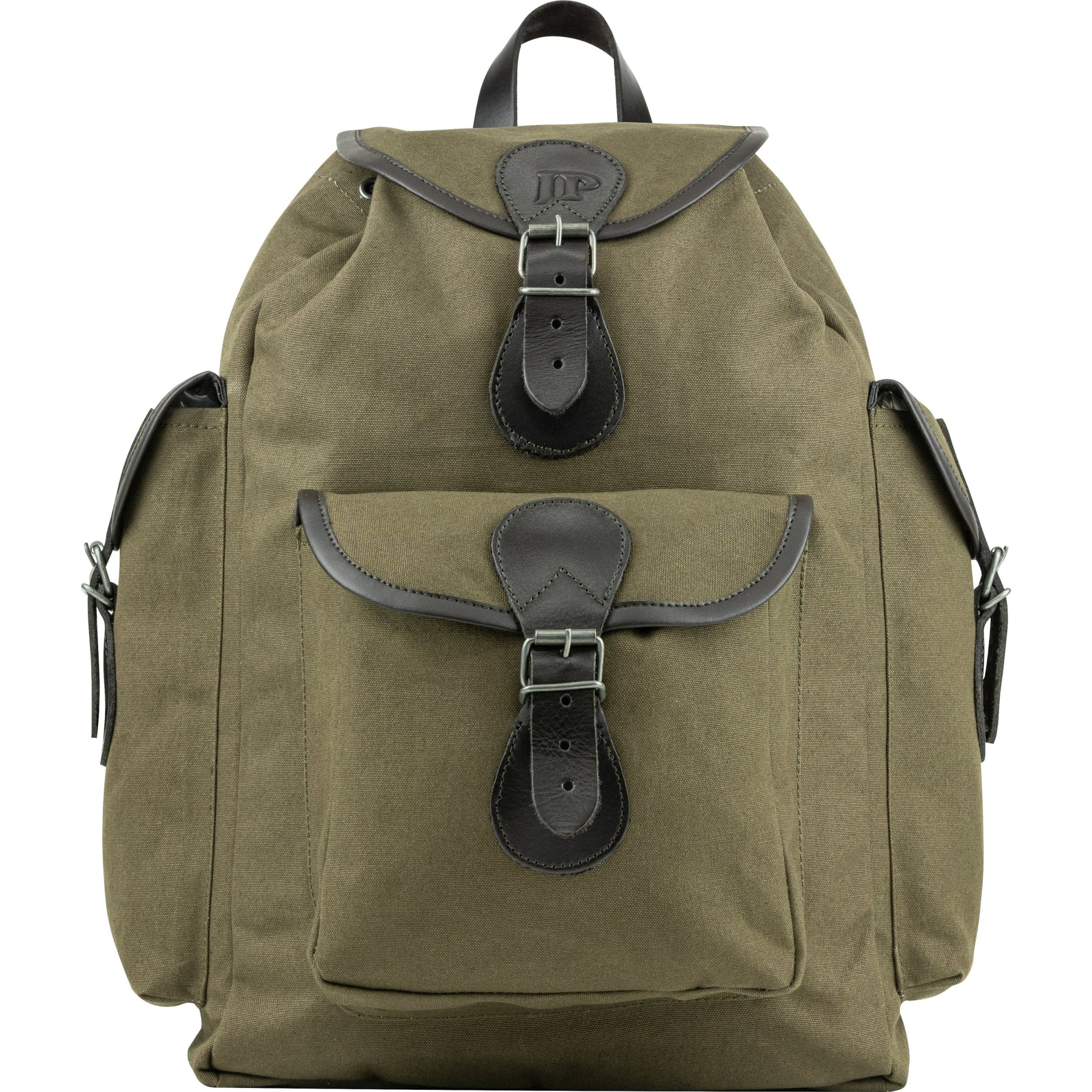 Mochila TRIP de lona marrón con detalles de cuero, 20 L