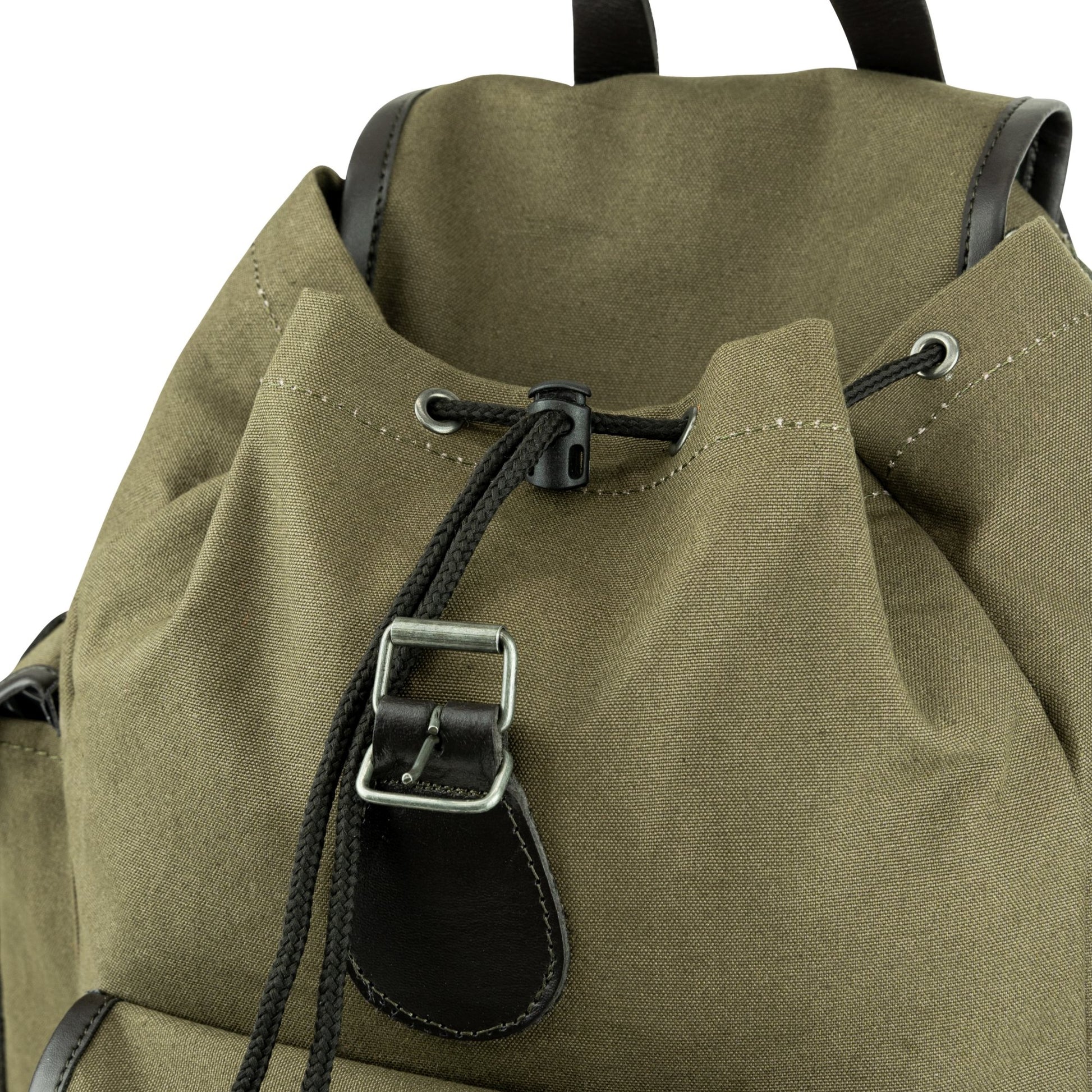 Mochila TRIP de lona marrón con detalles de cuero, 20 L