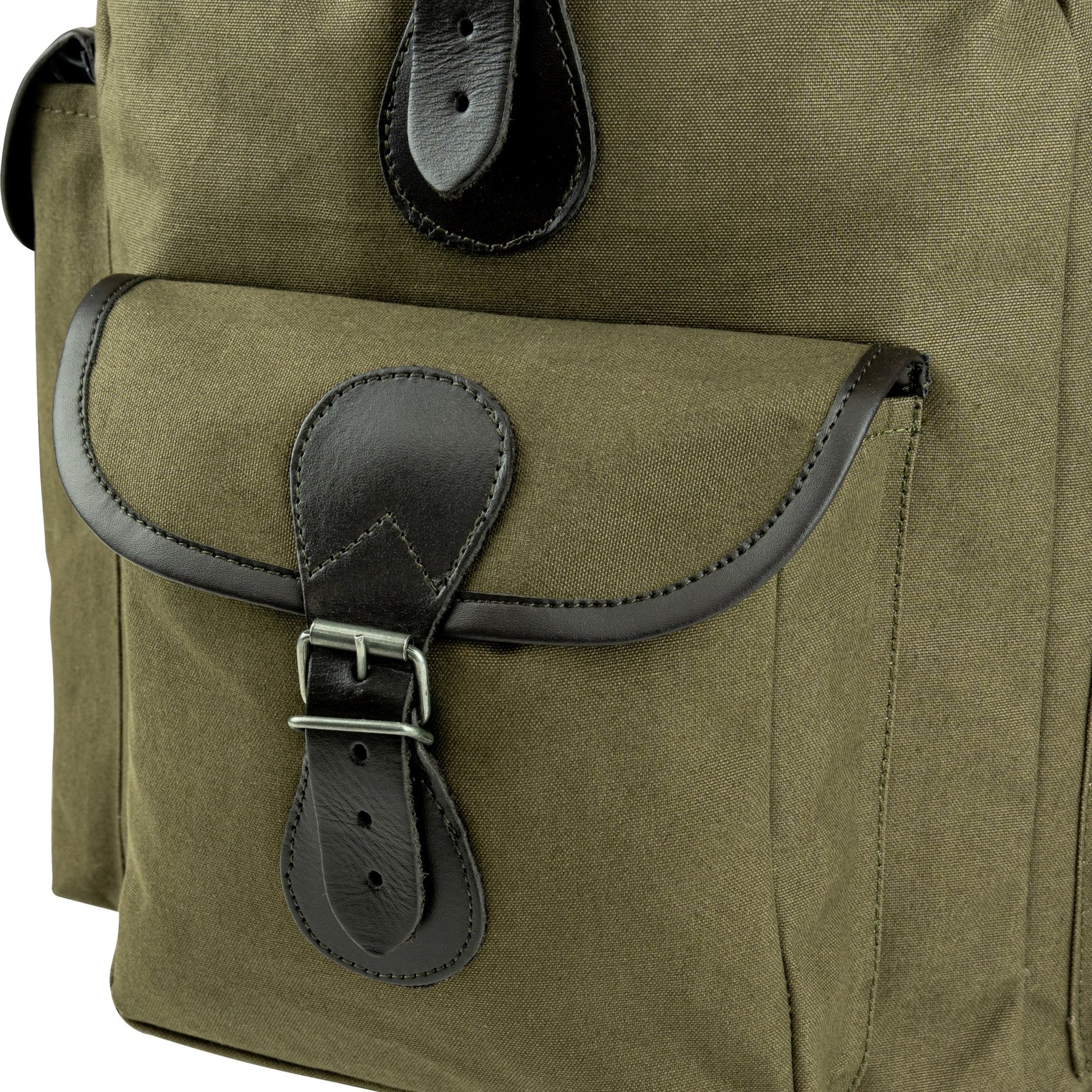 Mochila TRIP de lona marrón con detalles de cuero, 20 L