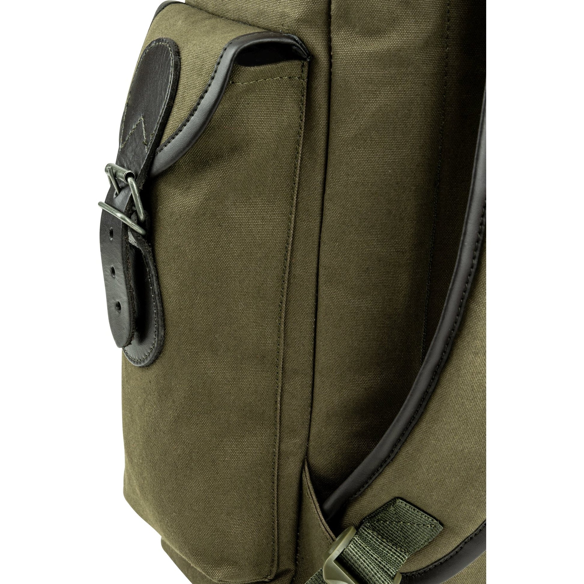 Mochila TRIP de lona marrón con detalles de cuero, 20 L