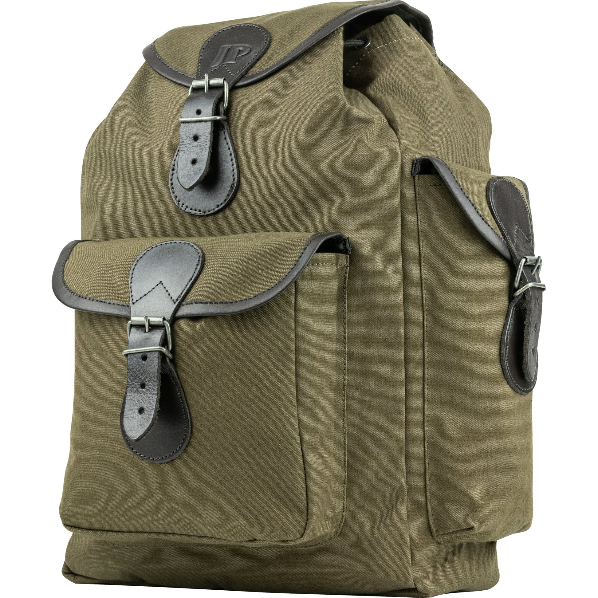 Mochila TRIP de lona marrón con detalles de cuero, 20 L