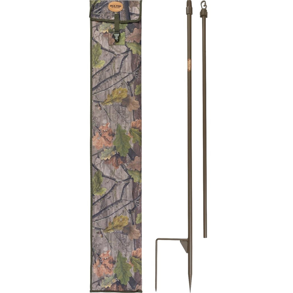 Barras de soporte para red de camuflaje, 4 unidades con funda, acero, altura ajustable 1,2-2 m