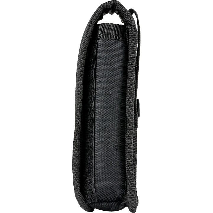 Funda negra para cierre de arma, fijación al cinturón, cierre de velcro. 16 x 5 x 4 cm