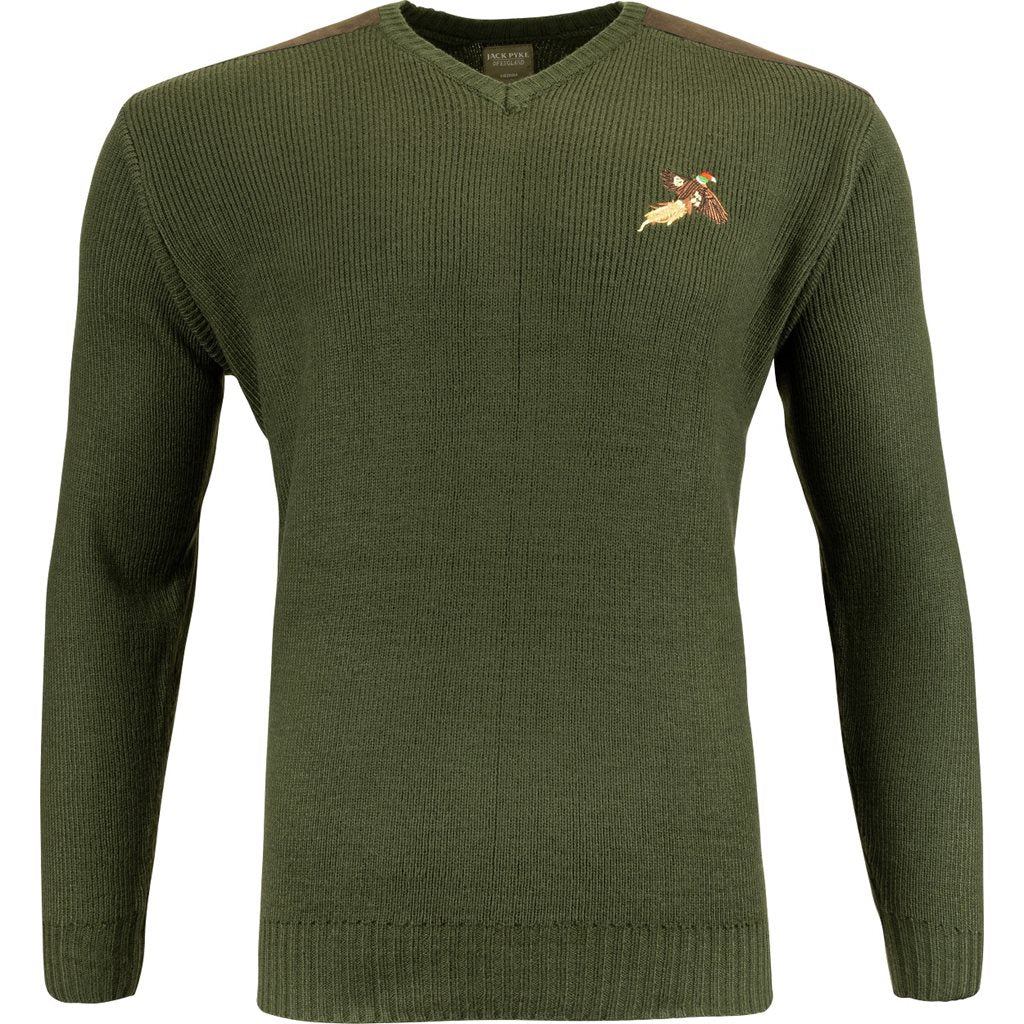 Jersey SHOOTERS Jack Pyke en verde, tejido acrílico, vista frontal