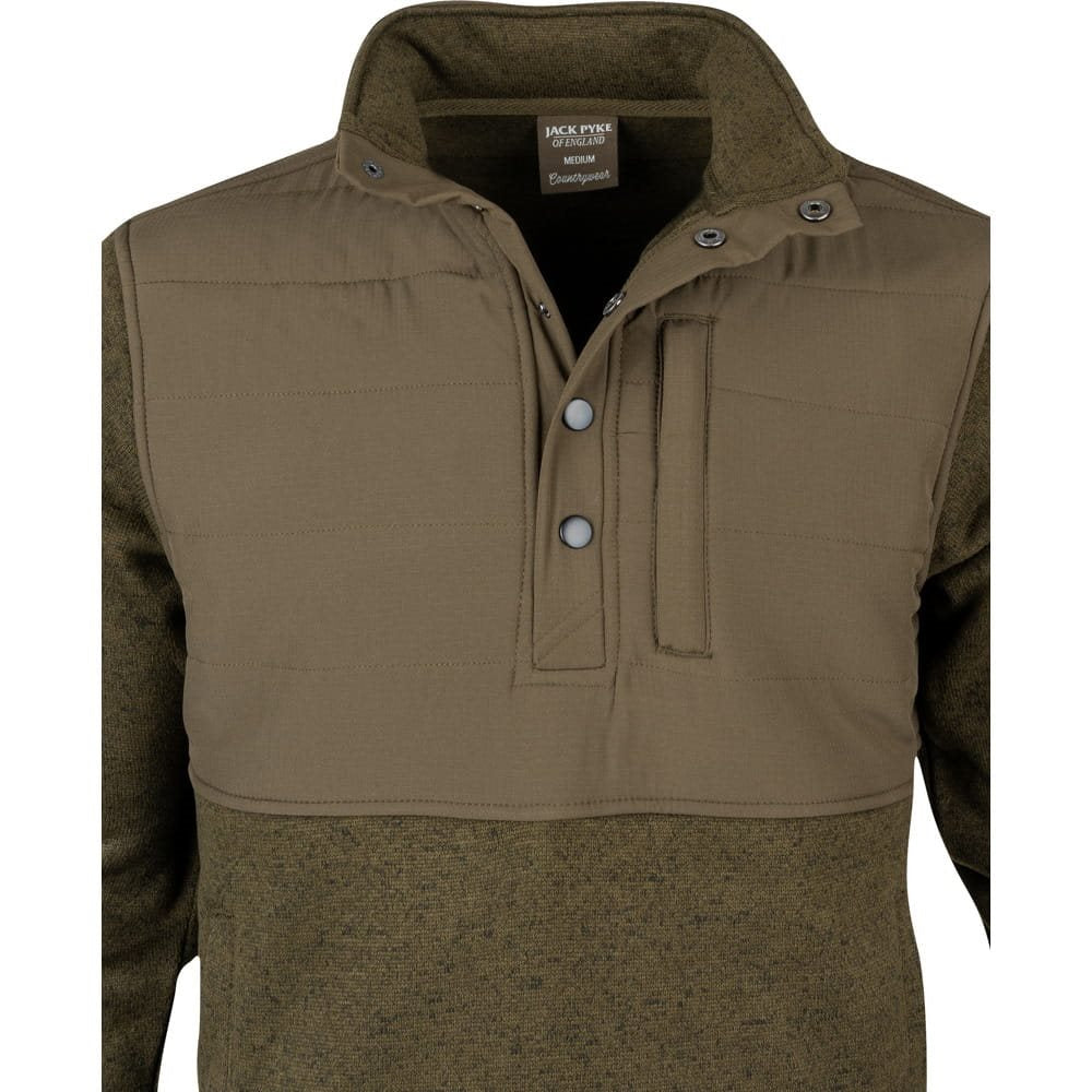 Sudadera fleece SNAP NECK con cuello alto y cierre a presión para ventilación