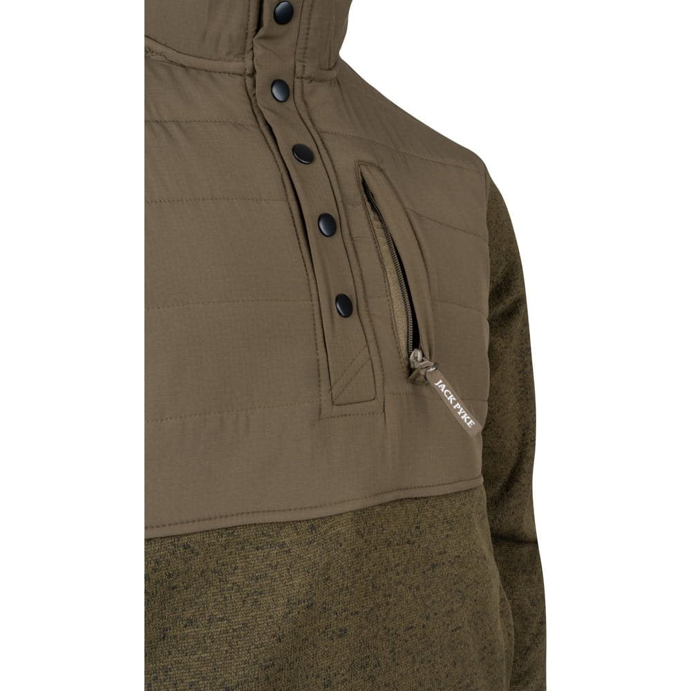 Sudadera fleece SNAP NECK con cuello alto y cierre a presión para ventilación