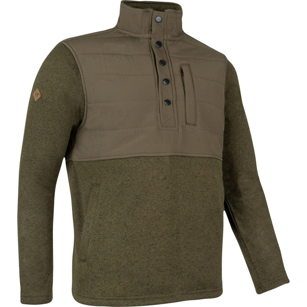 Sudadera fleece SNAP NECK con cuello alto y cierre a presión para ventilación