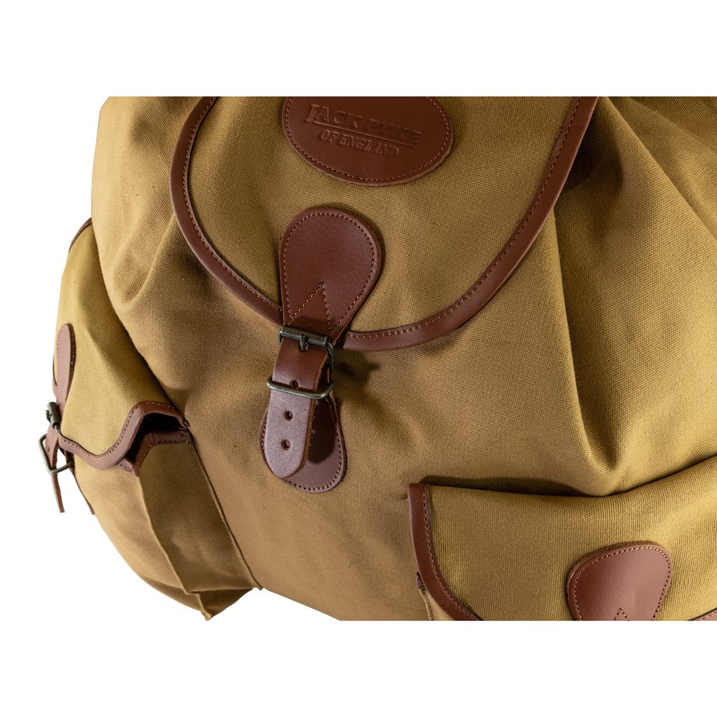 Mochila ROE de lona color arena, gran capacidad