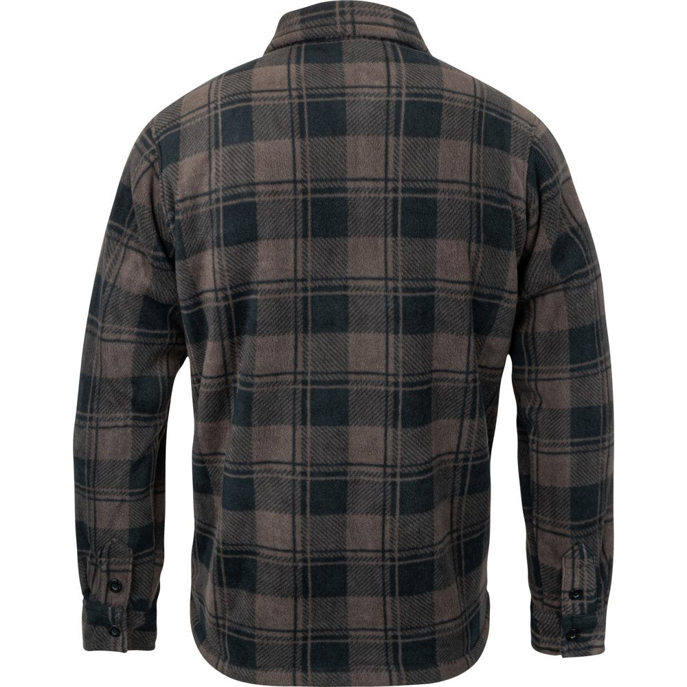 Camisa TUNDRA acolchada de cuadros marrón con cierre central y cuatro bolsillos