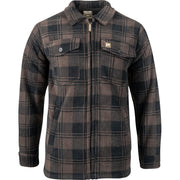 Camisa TUNDRA acolchada de cuadros marrón con cierre central y cuatro bolsillos