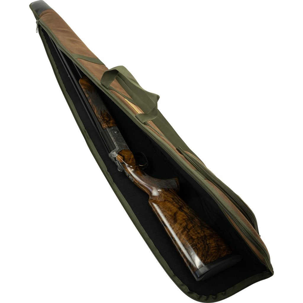 Funda para escopeta SHOTGUN Duotex verde con asa y detalles en cuero