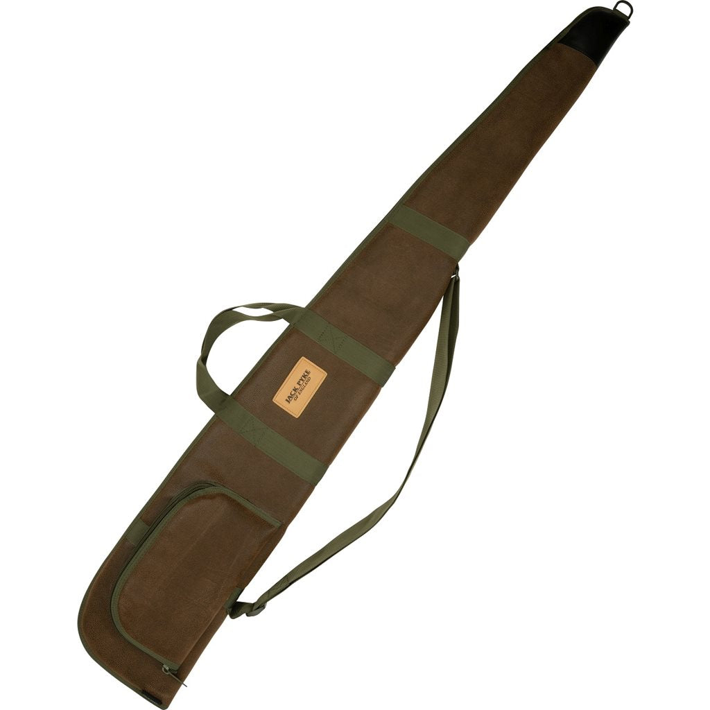 Funda para escopeta SHOTGUN Duotex verde con asa y detalles en cuero