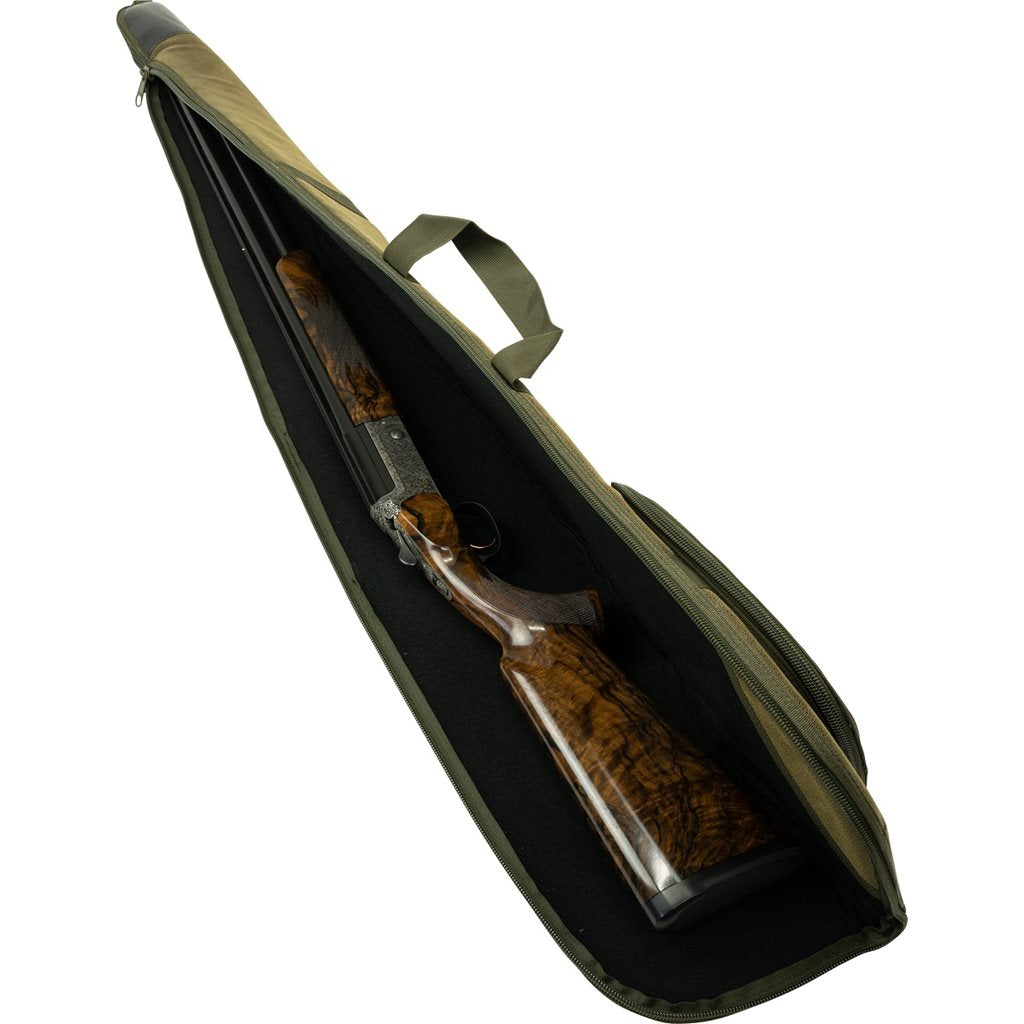 Funda para escopeta SHOTGUN Duotex verde con asa y detalles en cuero