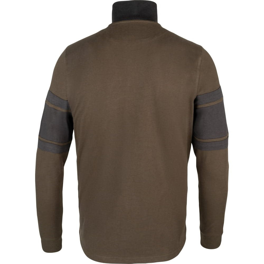Sudadera half-zip verde con panel de contraste y puños elásticos